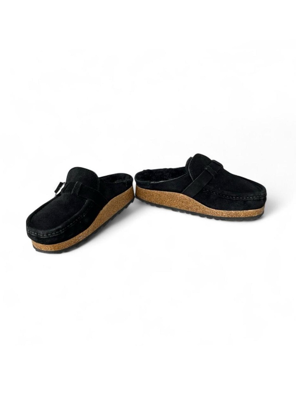 Birkenstock Buckley Shearling Suede Clogs Black EU 38 US Women’s 7-7.5 Narrow - Picture 3 of 7
